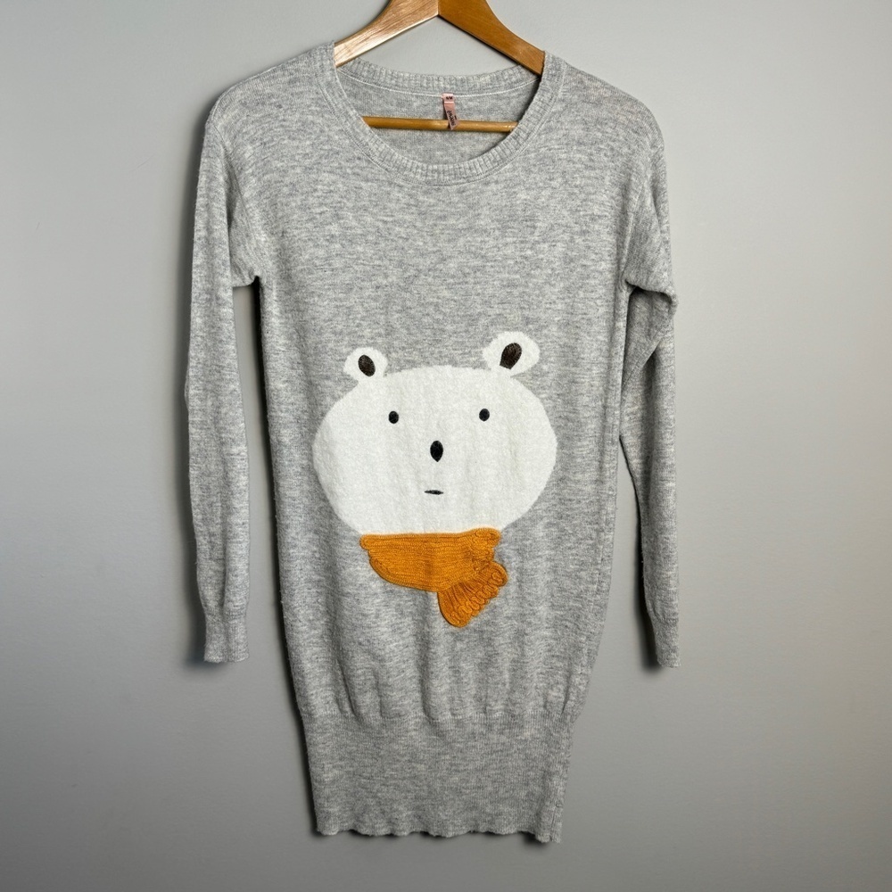 Sweewe Paris Women's Lightweight Angora Blend Sweater Dress Small Polar Bear‎